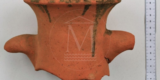 Inv. n. Fiz 210. Frammento di collo con orlo e due anse parzialmente conservate di anfora.